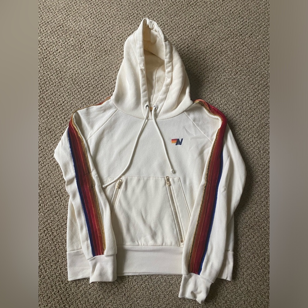 Aviator Nation Women's Hooded Sweatshirt - Vintage white - XS